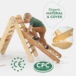 Goodevas 5in1 Montessori Climbing Set: Triangle Ladder + Arch/Rocker + Slide Board/Ramp + Netting rope + Cushion - 