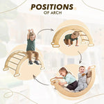 Goodevas 5in1 Montessori Climbing Set: Triangle Ladder + Climbing Arch + Slide Board + Climbing Net + Art Addition - 