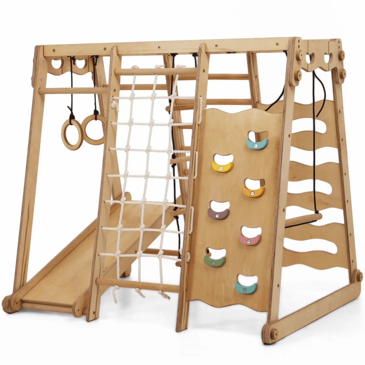 Goodevas 6 In 1 Indoor Jungle Gym For Toddler Playground Swings Set Slide Board Rope Stairs - Everetts Place Boutique - 