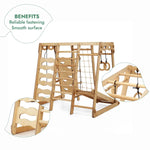 Goodevas 6 In 1 Indoor Jungle Gym For Toddler Playground Swings Set Slide Board Rope Stairs - Everetts Place Boutique - 