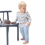Bamboo Viscose Long Sleeve Henley and Jogger, Football Stripe by Angel Dear (view 1 of 7)