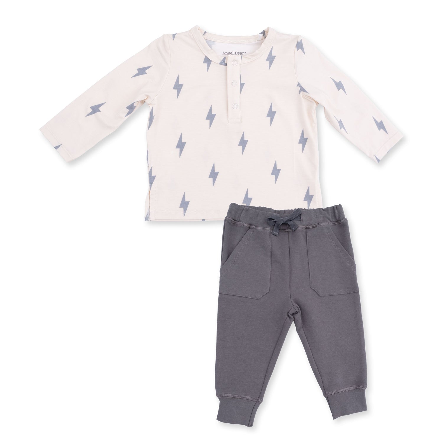 Lightning Bolt Viscose - Long Sleeve Henley and Jogger by Angel Dear (view 2 of 7)