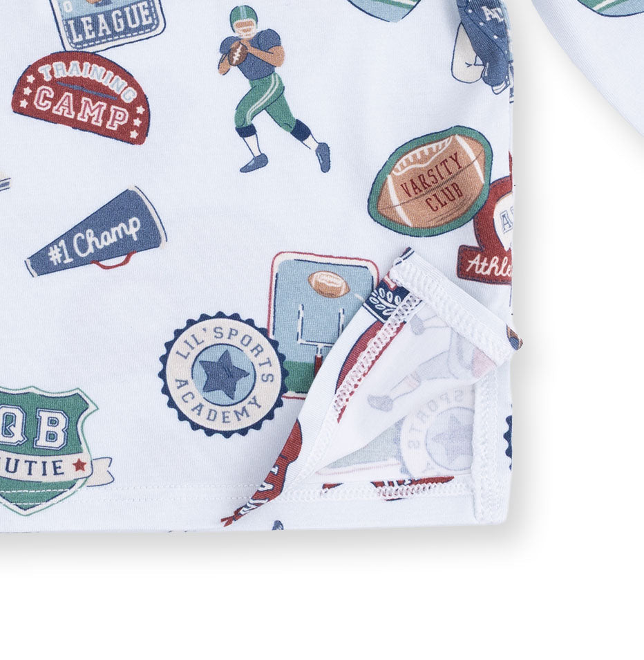 Football Patches - Long Sleeve Henley and Jogger by Angel Dear (view 6 of 6)