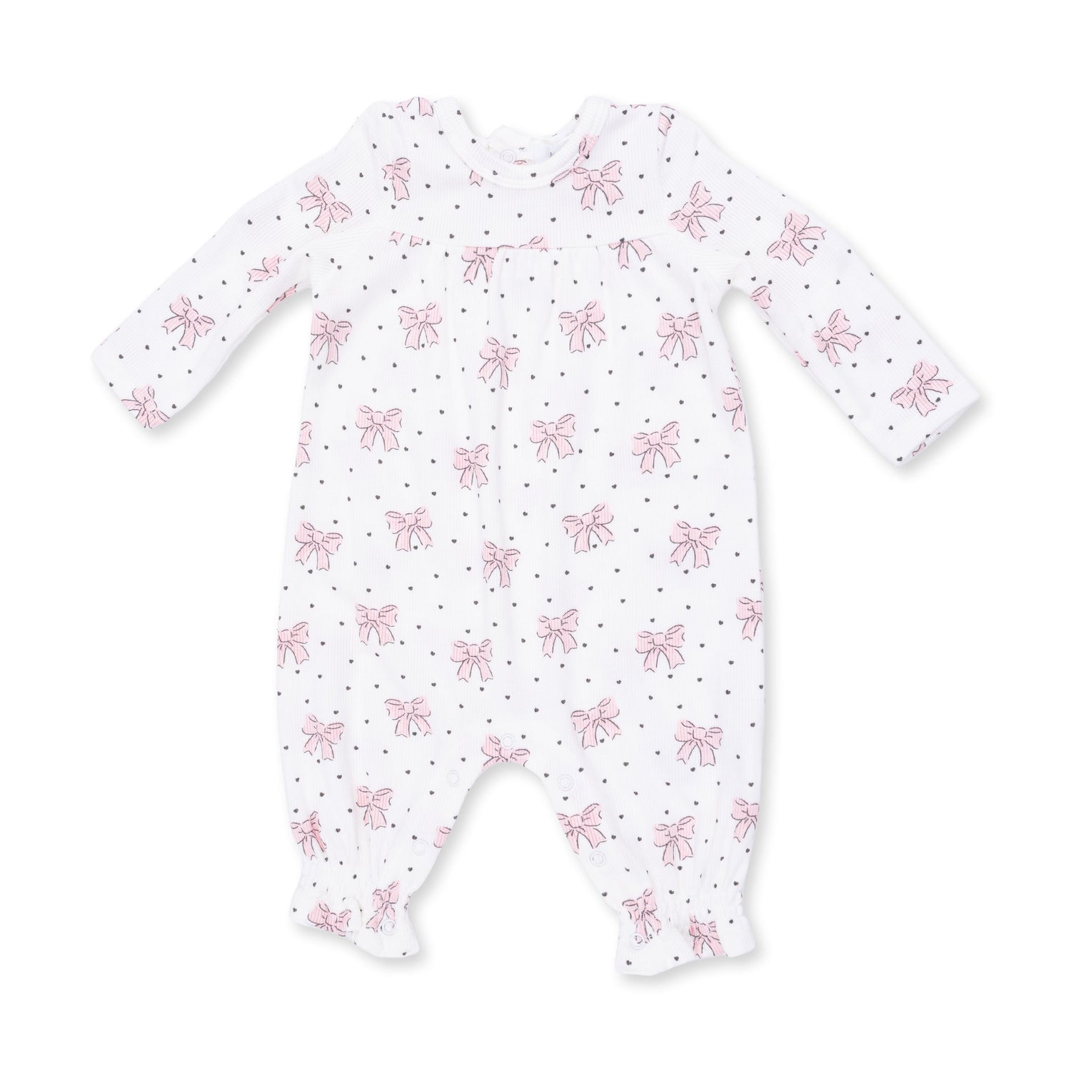 Bows and Hearts - Cuffed Sleeve Romper