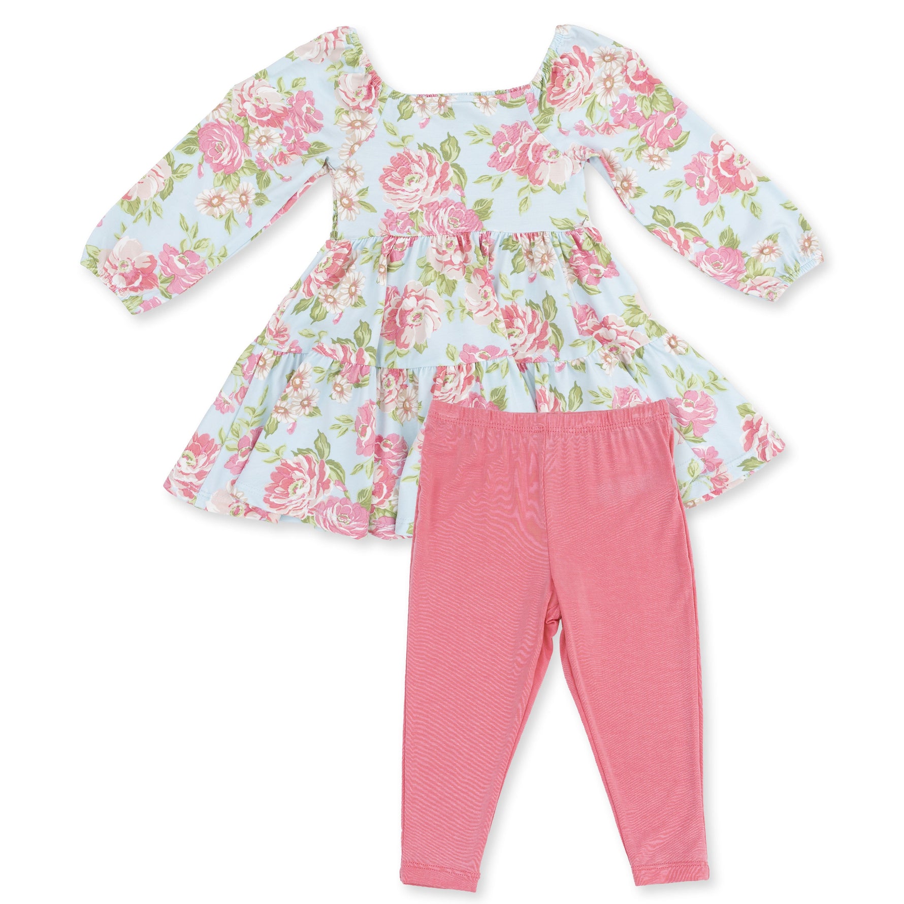 Angeline Floral Cap Sleeve Dress & Legging Set by Angel Dear (view 2 of 5)
