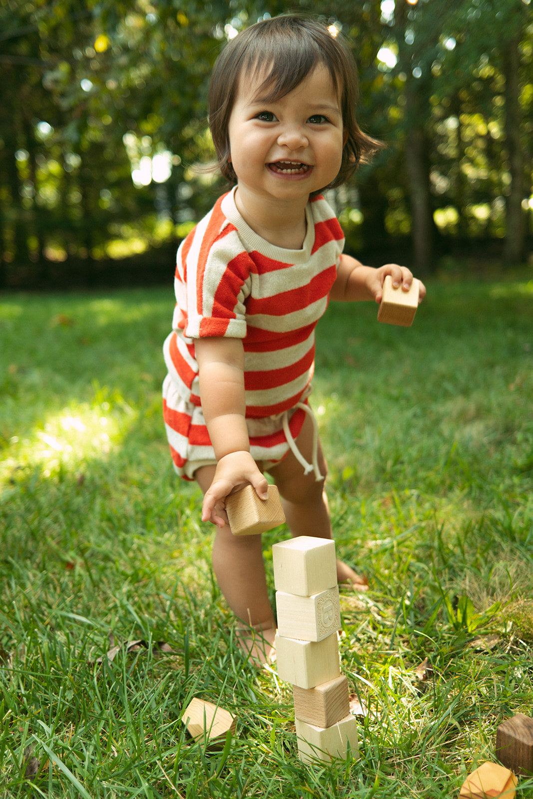 Addie Terry Set coral baby & toddler outfit by Crew Kids NY