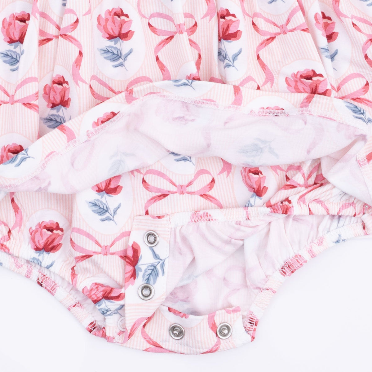 Leslie Rose - Long Sleeve Peter Pan Ruffle Collar Bubble with Skirt by Angel Dear