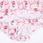 Leslie Rose - Long Sleeve Peter Pan Ruffle Collar Bubble with Skirt by Angel Dear