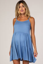 Tiered Tank Maternity Dress with Tie Back by PinkBlush (view 1 of 11)
