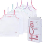 Feathers Girls Undershirts Tagless Camisoles - 5 pk Super Soft Cotton Cami Girls Tank Tops by Feathers USA at Everetts Place
