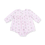 Bella Rose Stripe - Long Sleeve Smocked Ruffle Bubble with Skirt by Angel Dear