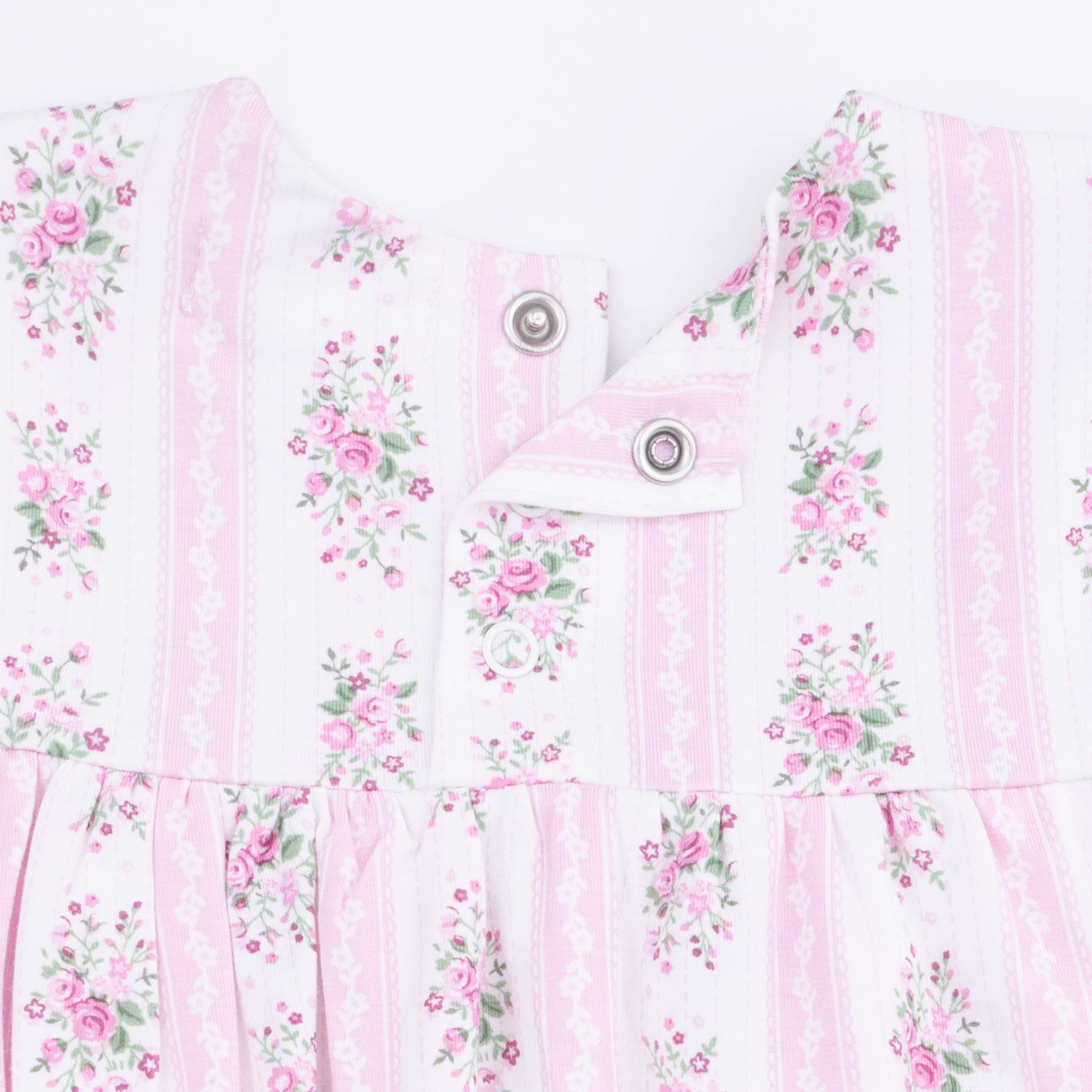 Bella Rose Stripe - Long Sleeve Smocked Ruffle Bubble with Skirt by Angel Dear