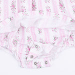 Bella Rose Stripe - Long Sleeve Smocked Ruffle Bubble with Skirt by Angel Dear