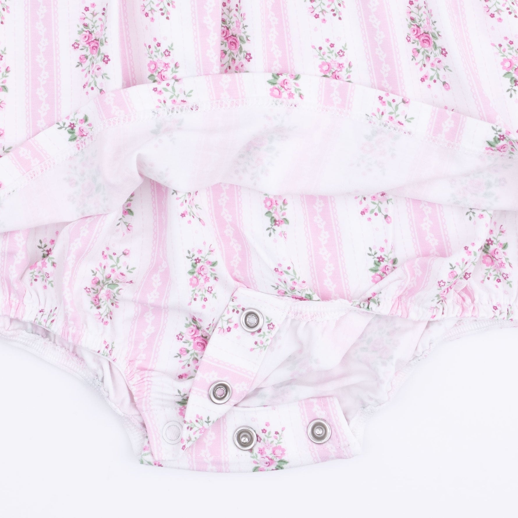 Bella Rose Stripe - Long Sleeve Smocked Ruffle Bubble with Skirt by Angel Dear