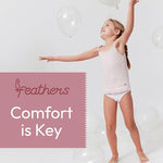 Feathers Solid White Snug Tagless Super Soft Cotton Underwear - Girls Underwear Briefs Panties 5-Pack (White) by Feathers USA at Everetts Place