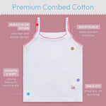 Feathers Girls Undershirts Tagless Camisoles - 5 pk Super Soft Cotton Cami Girls Tank Tops by Feathers USA at Everetts Place