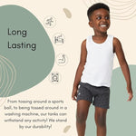 Feathers Boys White Tank Top 100% Cotton Tagless Undershirts 3-Pack by Feathers USA at Everetts Place