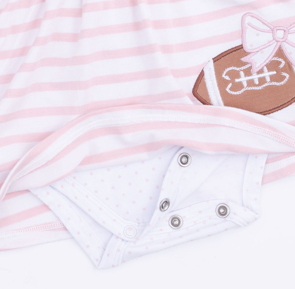 Football Dot and Stripe - Long Sleeve Tennis Bodysuit Dress by Angel Dear