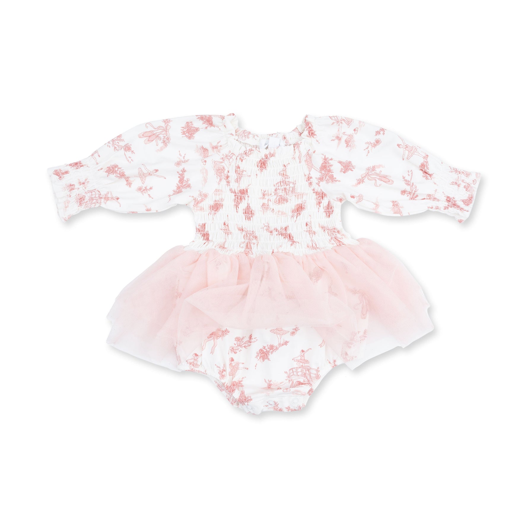 Ballet Toile - Long Sleeve Smocked Bubble with Tutu by Angel Dear