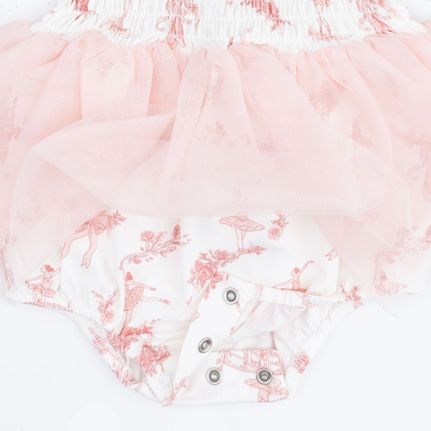 Ballet Toile - Long Sleeve Smocked Bubble with Tutu by Angel Dear