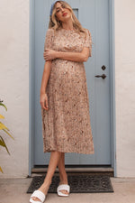 Chiffon Maternity Midi Dress - Floral Pleated by PinkBlush
