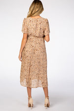 Chiffon Maternity Midi Dress - Floral Pleated by PinkBlush