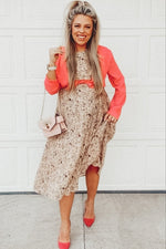 Chiffon Maternity Midi Dress - Floral Pleated by PinkBlush