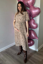 Chiffon Maternity Midi Dress - Floral Pleated by PinkBlush