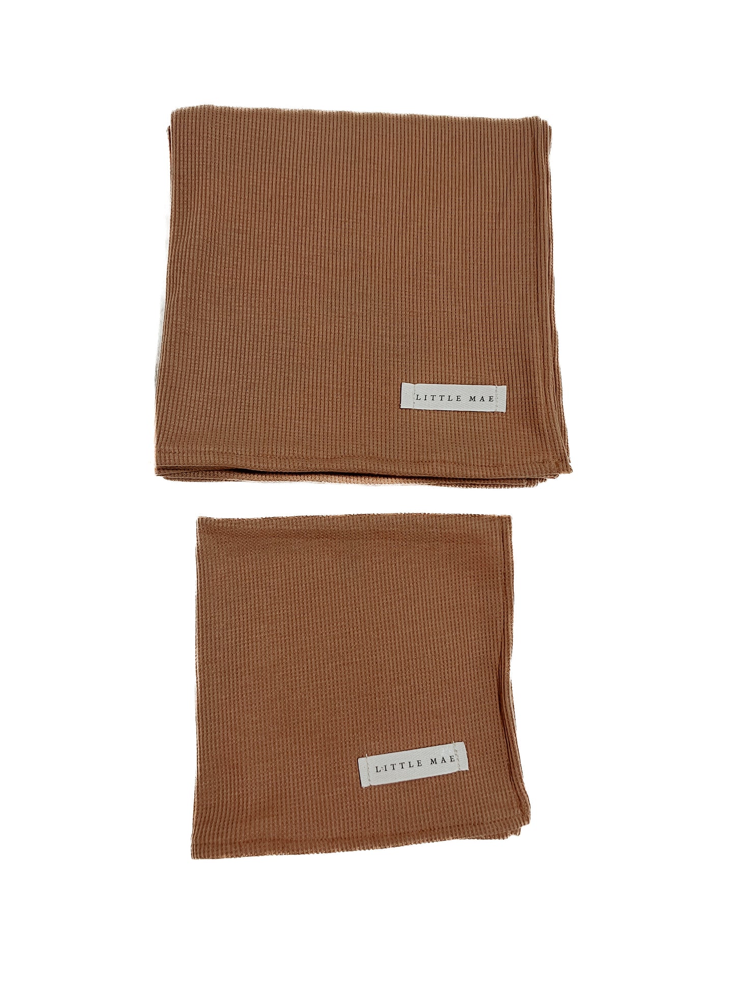 Caramel Waffle Knit Baby Blanket Cozy Fall Snuggle Time Little Mae & Co Everetts Place: Online Boutique