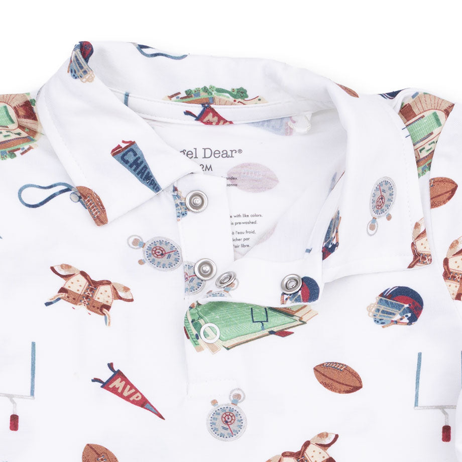 Vintage Football - Polo Long Sleeve Shirt by Angel Dear (view 2 of 3)