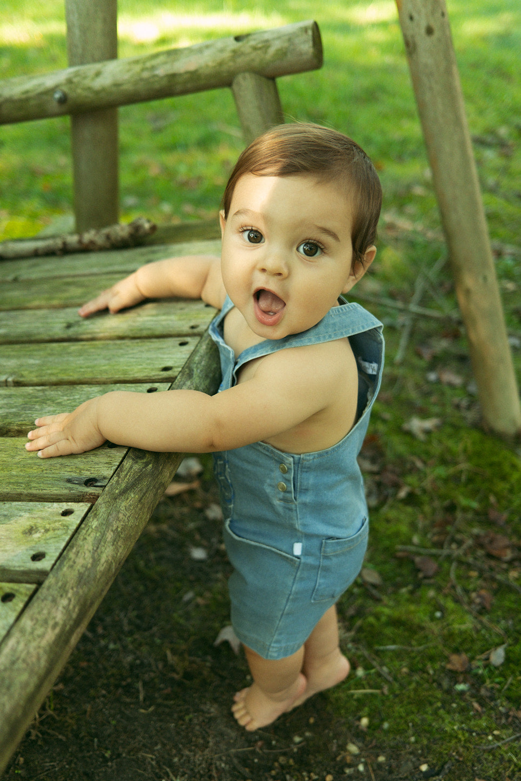 Joie Blue Front Graphic Detail Overall Baby Outfit