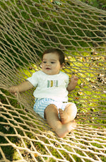Lynn Skater Set Baby Outfit With Graphic Tee And Stripe Shorts Blue by Crew Kids NY at Everetts Place