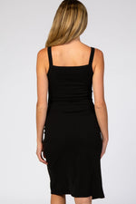 PinkBlush Comfortable Maternity Midi Dress with Snap Buttons for Modern Moms - Apparel & Accessories > Clothing > Maternity Clothing > Maternity Dresses Apparel & Accessories > Clothing > Dresses