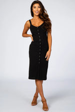 PinkBlush Comfortable Maternity Midi Dress with Snap Buttons for Modern Moms - Apparel & Accessories > Clothing > Maternity Clothing > Maternity Dresses Apparel & Accessories > Clothing > Dresses