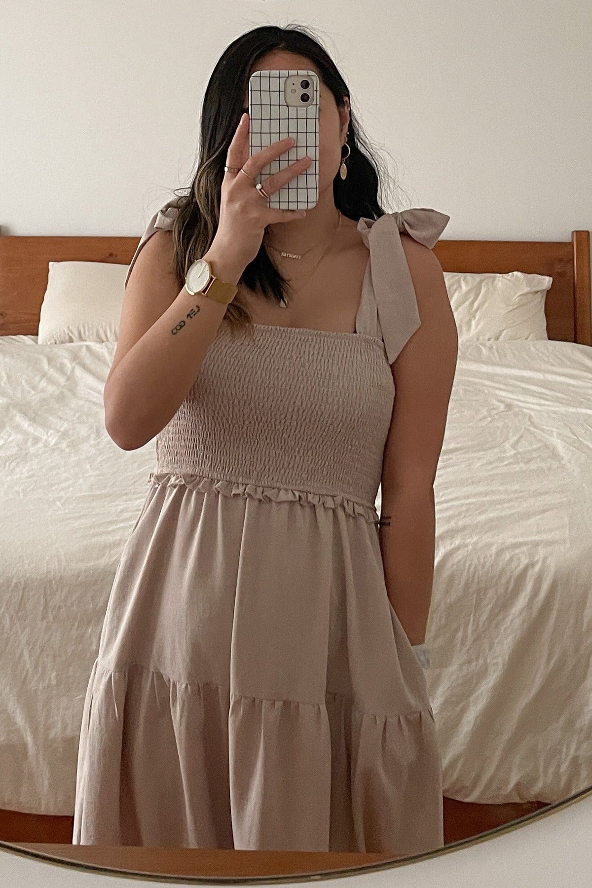 Day Cocktail Tiered Midi Dress with Bow Straps by PinkBlush (view 5 of 9)