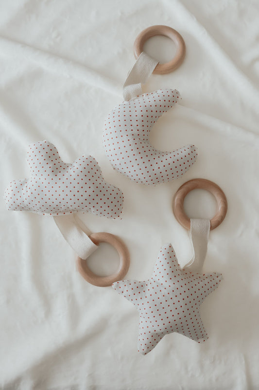 Ruby Wooden Shape Teethers Star Moon Cloud Baby Toy Little Mae & Co Everetts Place: Online Boutique