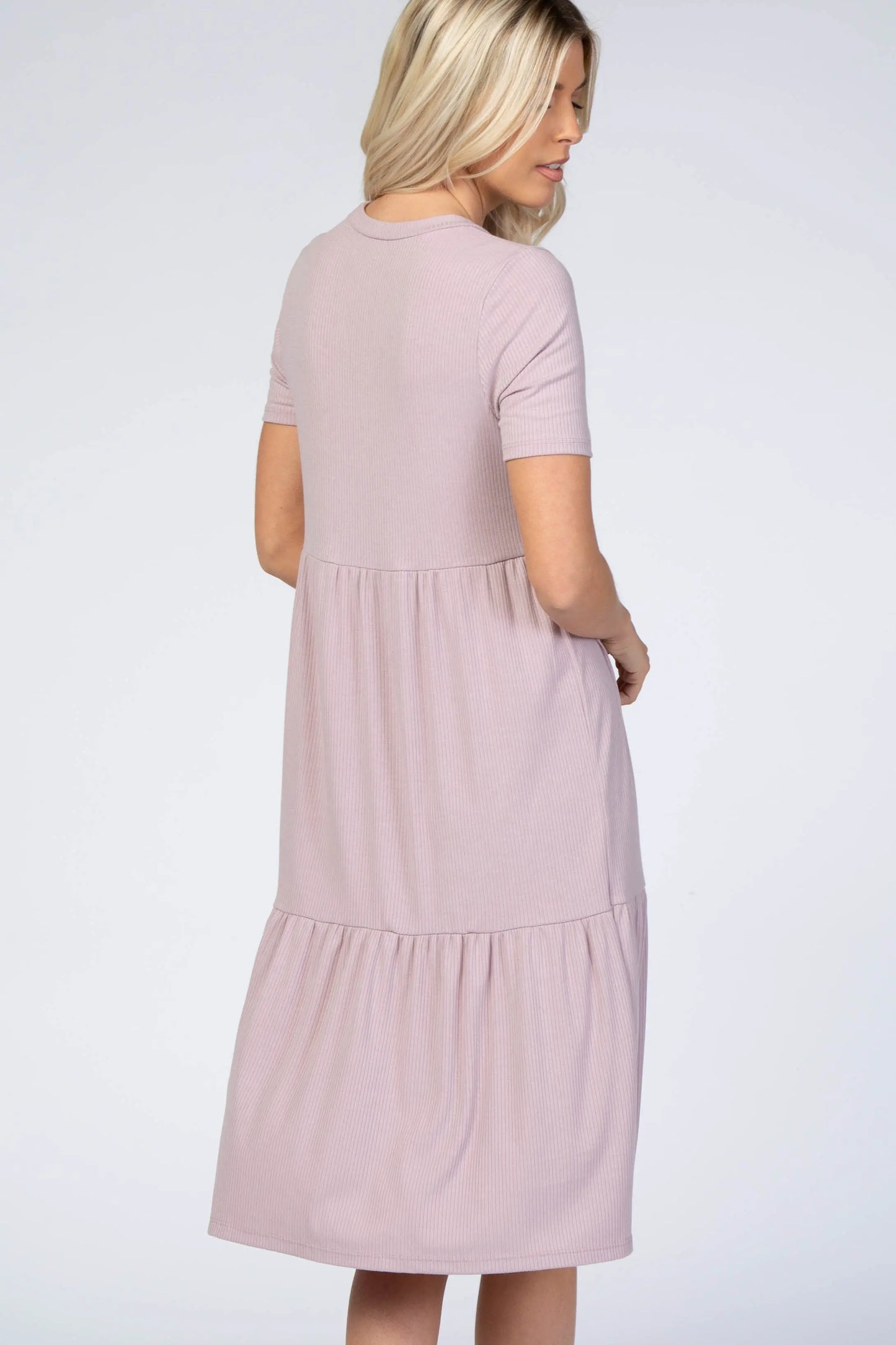 PinkBlush Lavender Tiered Dress with Scoop Neckline for Casual Summer Style - Apparel & Accessories > Clothing > Dresses