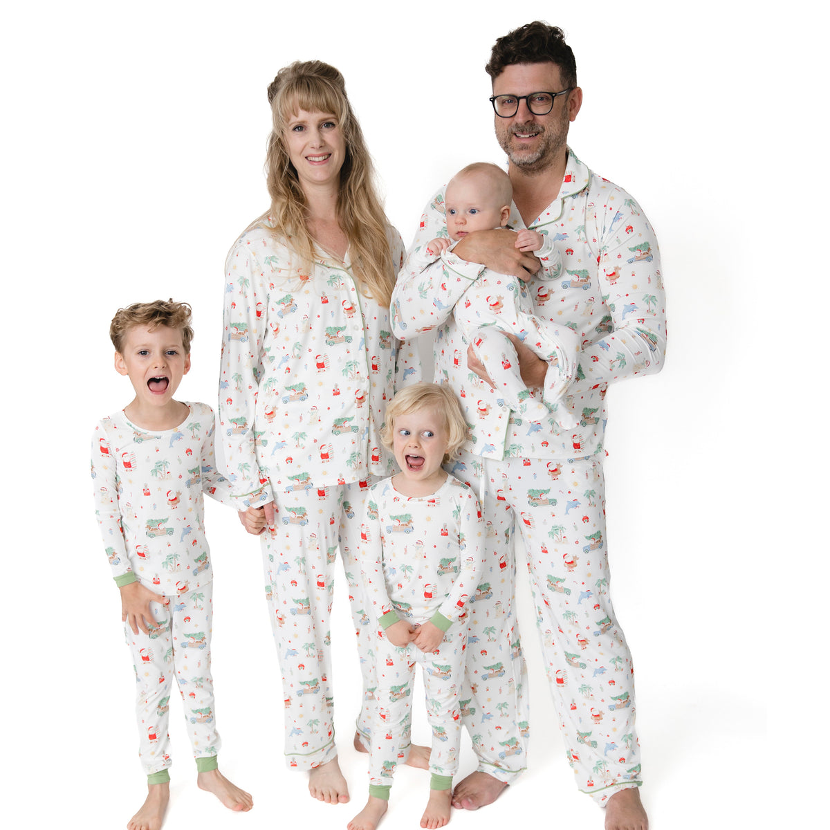 Beach Christmas - Adult Long Sleeve Coat Style and Pant with Pockets by Angel Dear