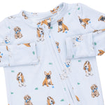 Viscose Bamboo 2-Way Zipper Footie - Bestie Dogs Blue by Angel Dear (view 4 of 4)