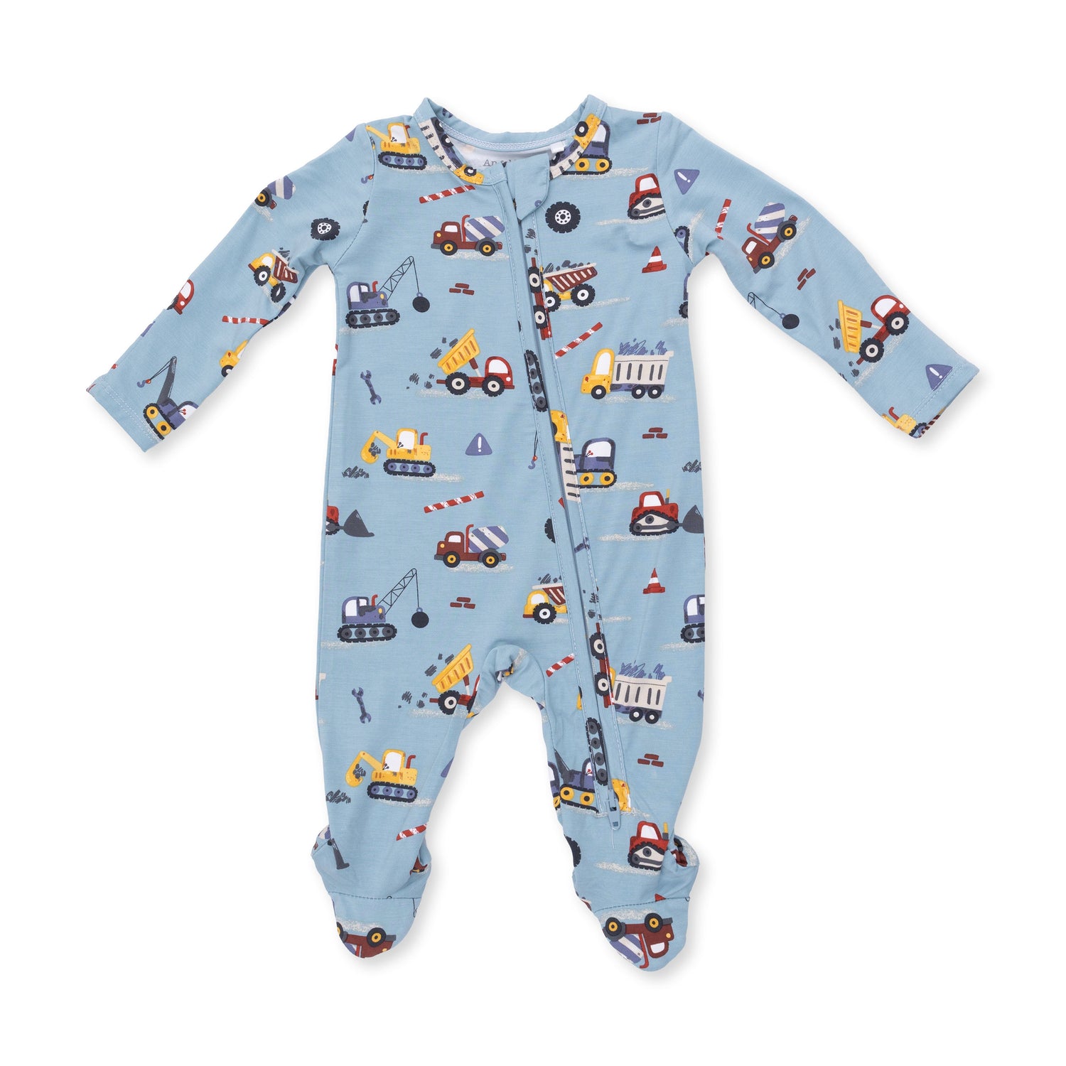 Bamboo 2-Way Zipper Footie Pajamas - Crayon Construction