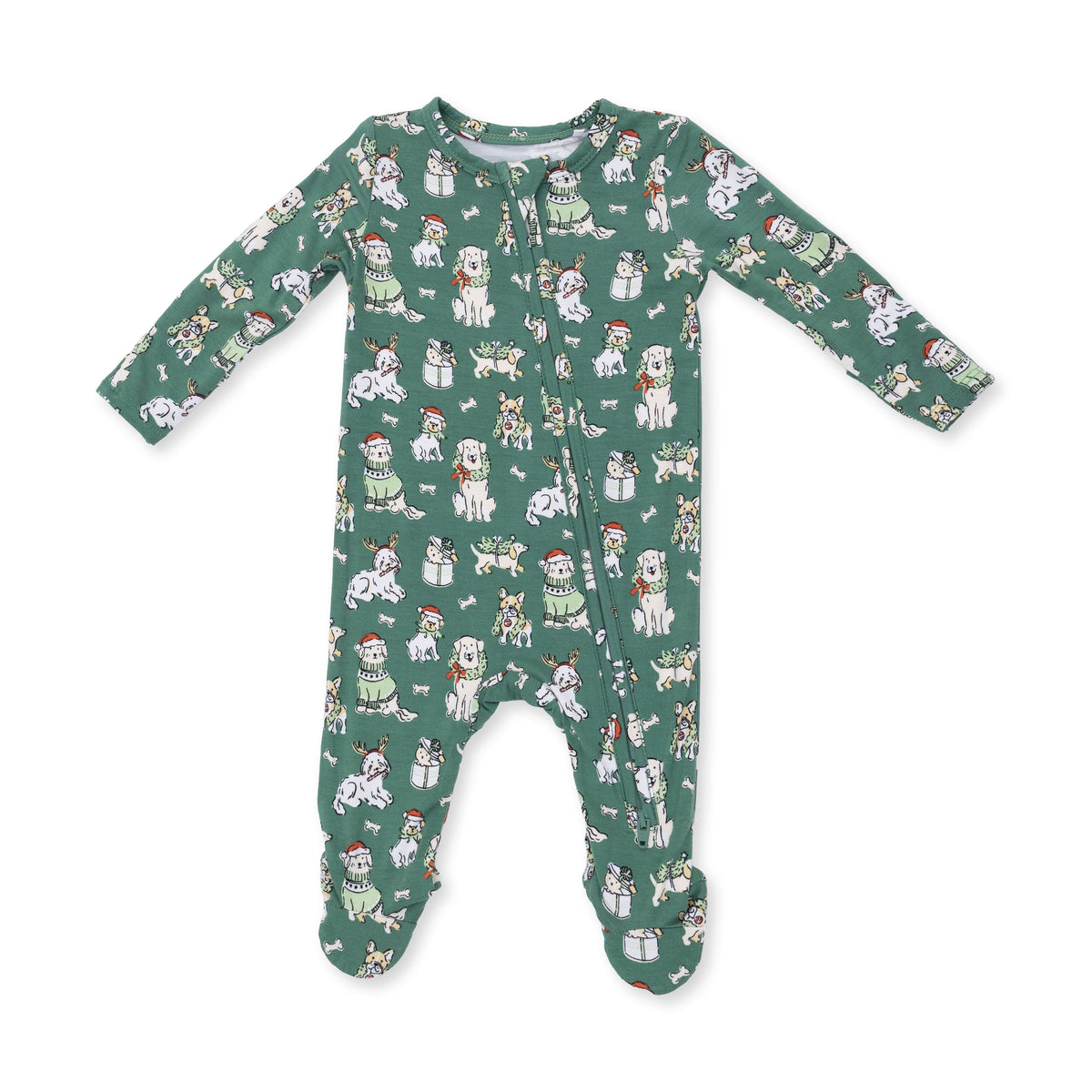 Christmas Dogs Uni - 2 Way Zipper Footie by Angel Dear