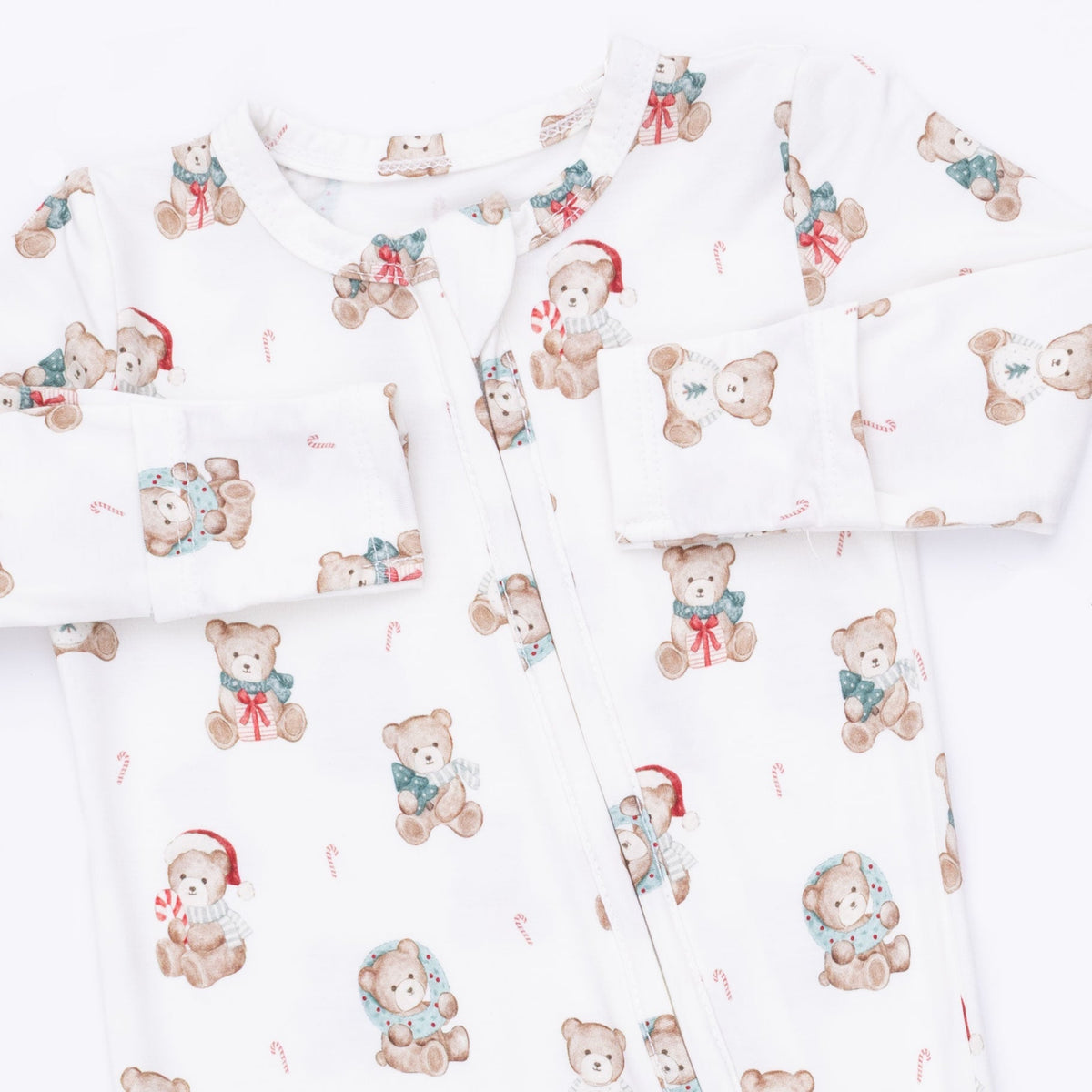 Christmas Teddy Bears Uni - 2 Way Zipper Footie by Angel Dear