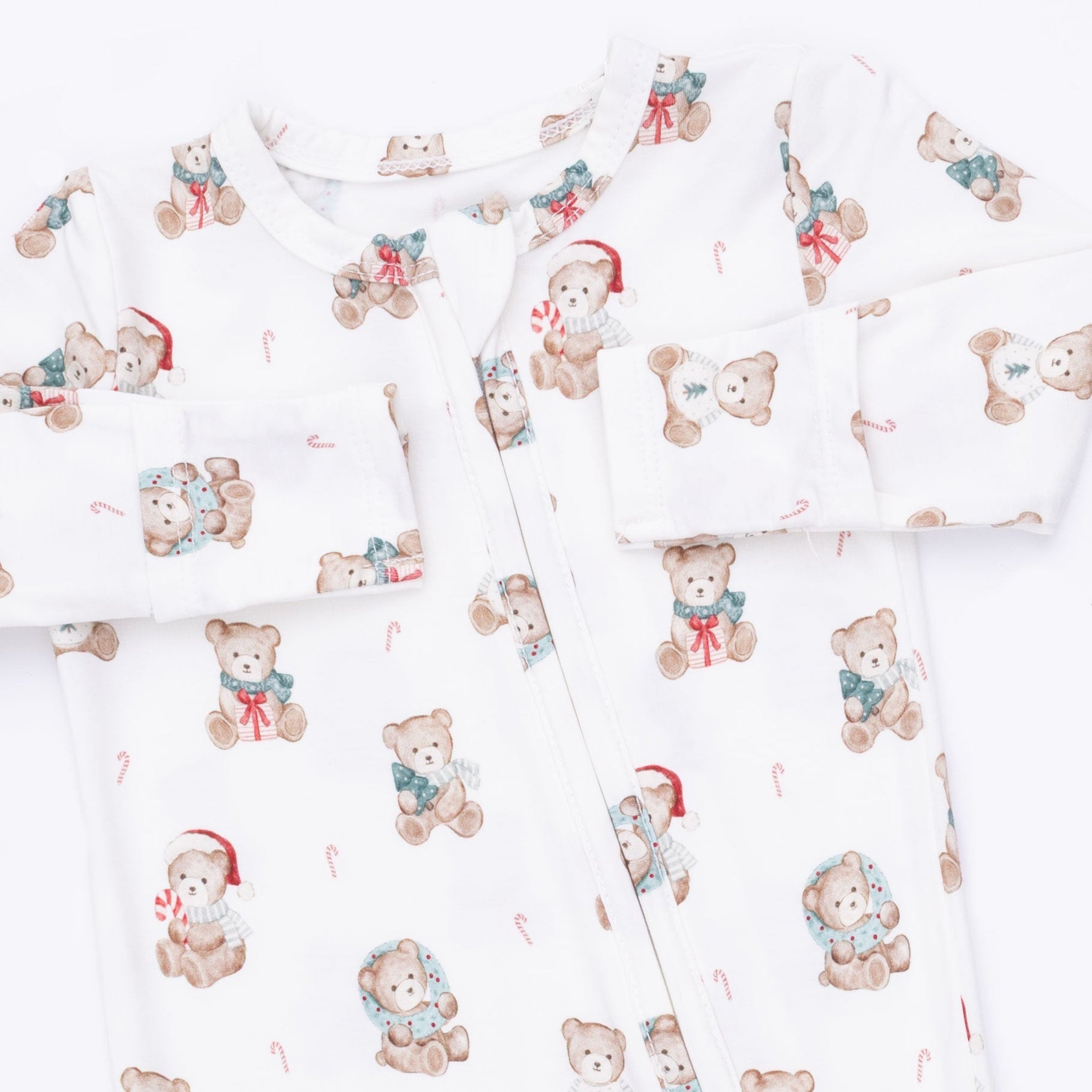 Christmas Teddy Bears Uni - 2 Way Zipper Footie by Angel Dear