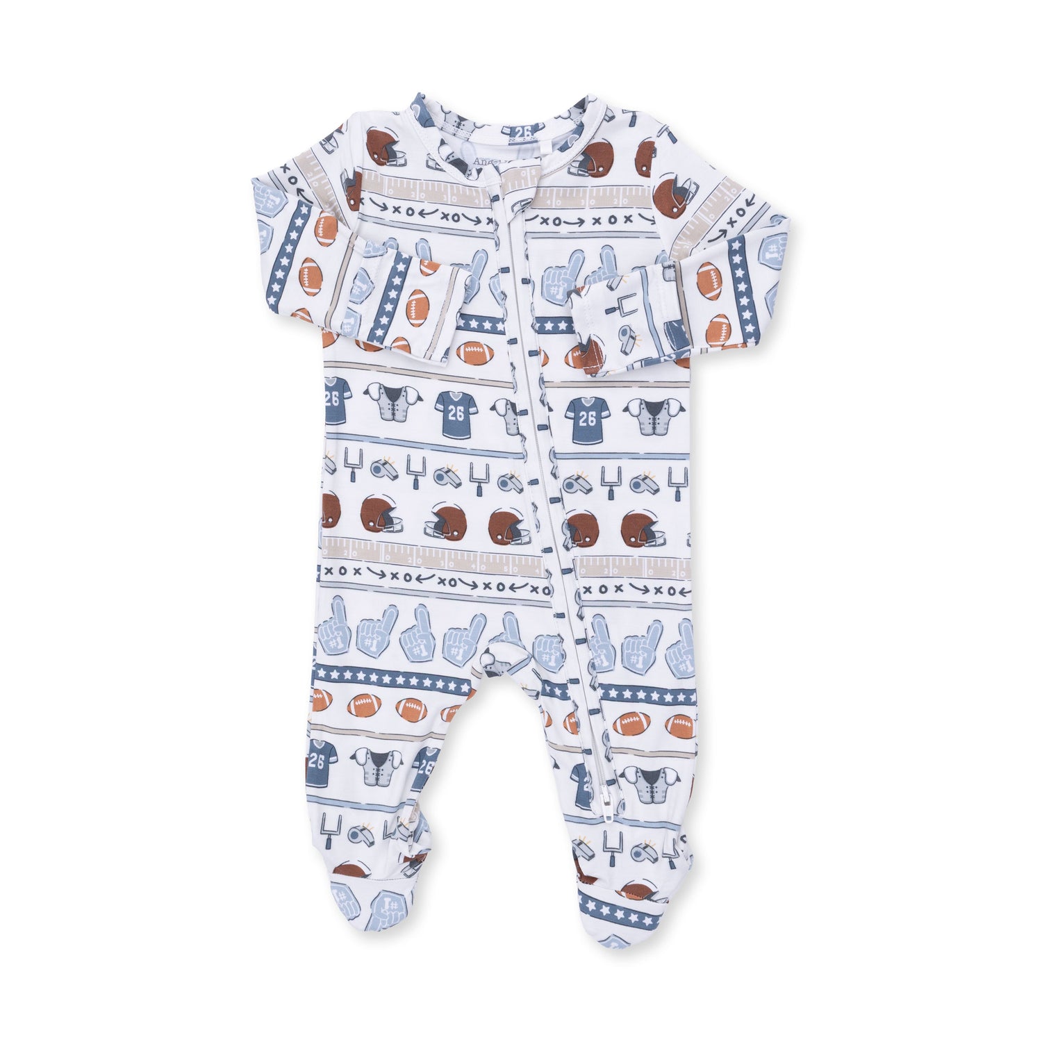 Football Stripe - 2 Way Zipper Footie