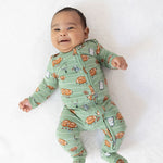 Footballs Playing Football - 2 Way Zipper Footie by Angel Dear