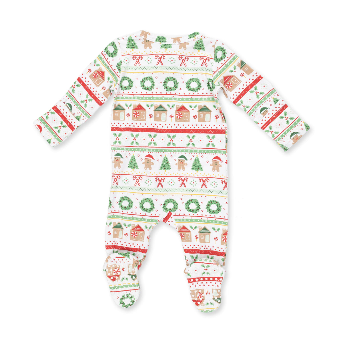 Gingerbread Fair Isle Uni - 2 Way Zipper Footie by Angel Dear