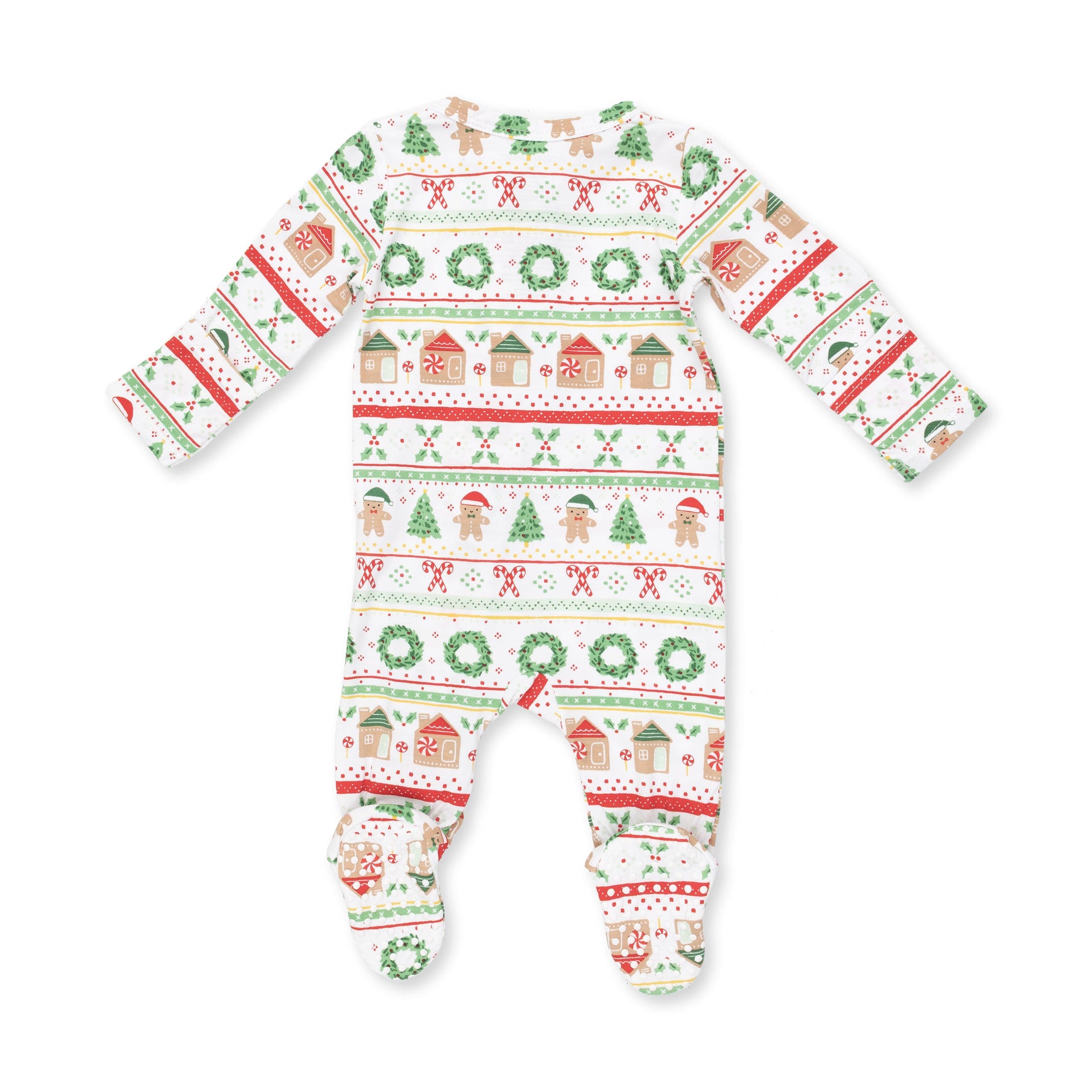 Gingerbread Fair Isle Uni - 2 Way Zipper Footie by Angel Dear