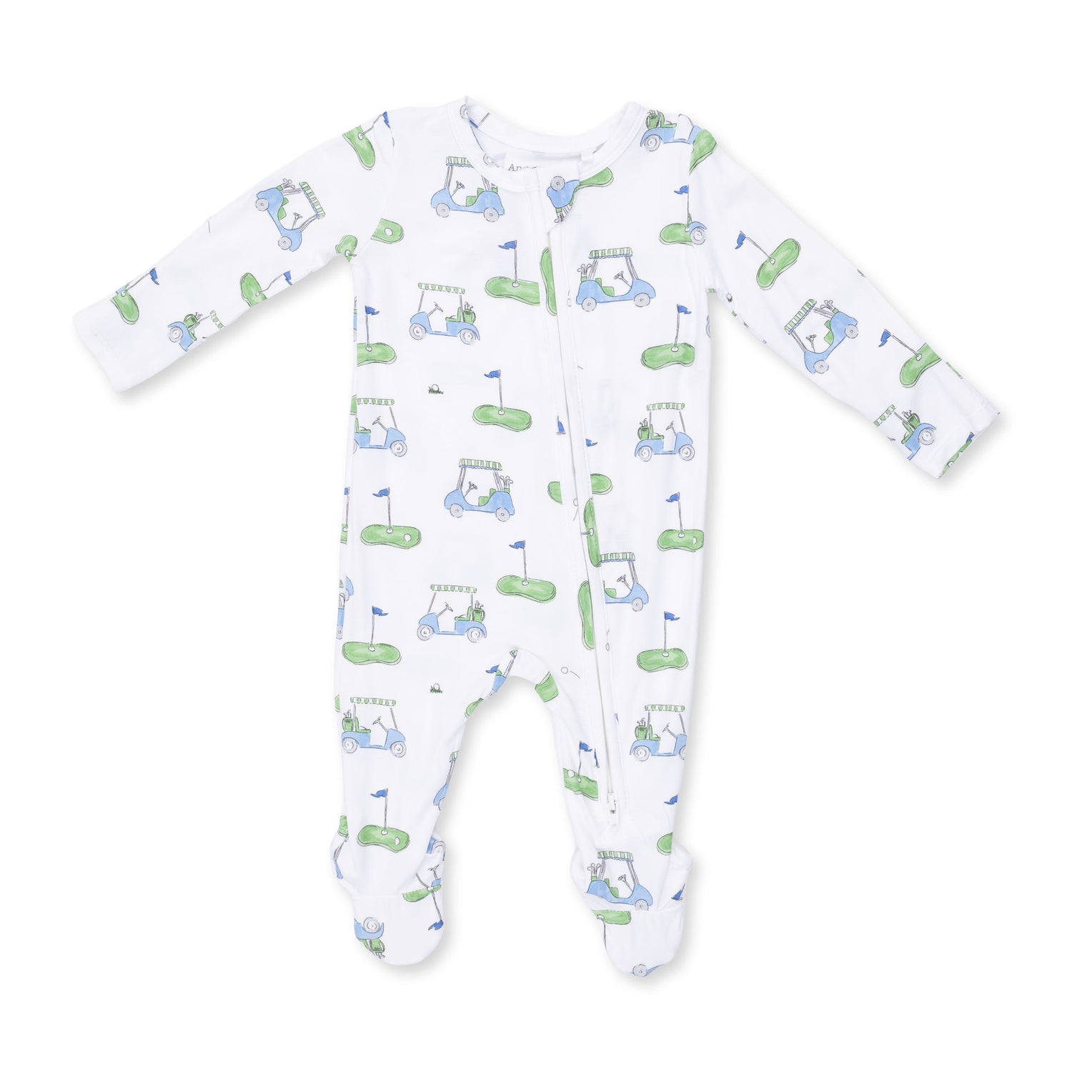 Golf Carts Blue - 2 Way Zipper Footie
