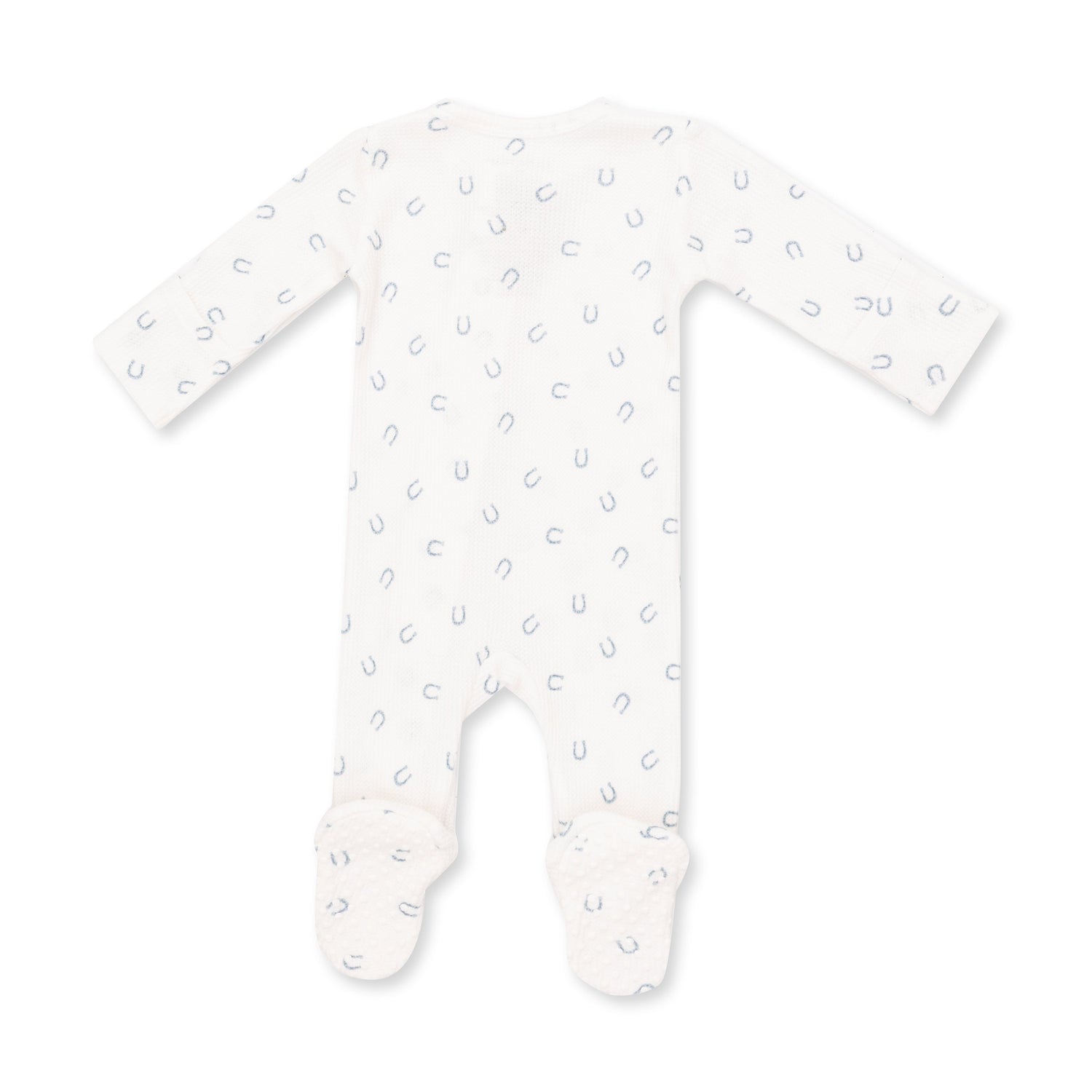 Little Horseshoes Blue - 2 Way Zipper Footie