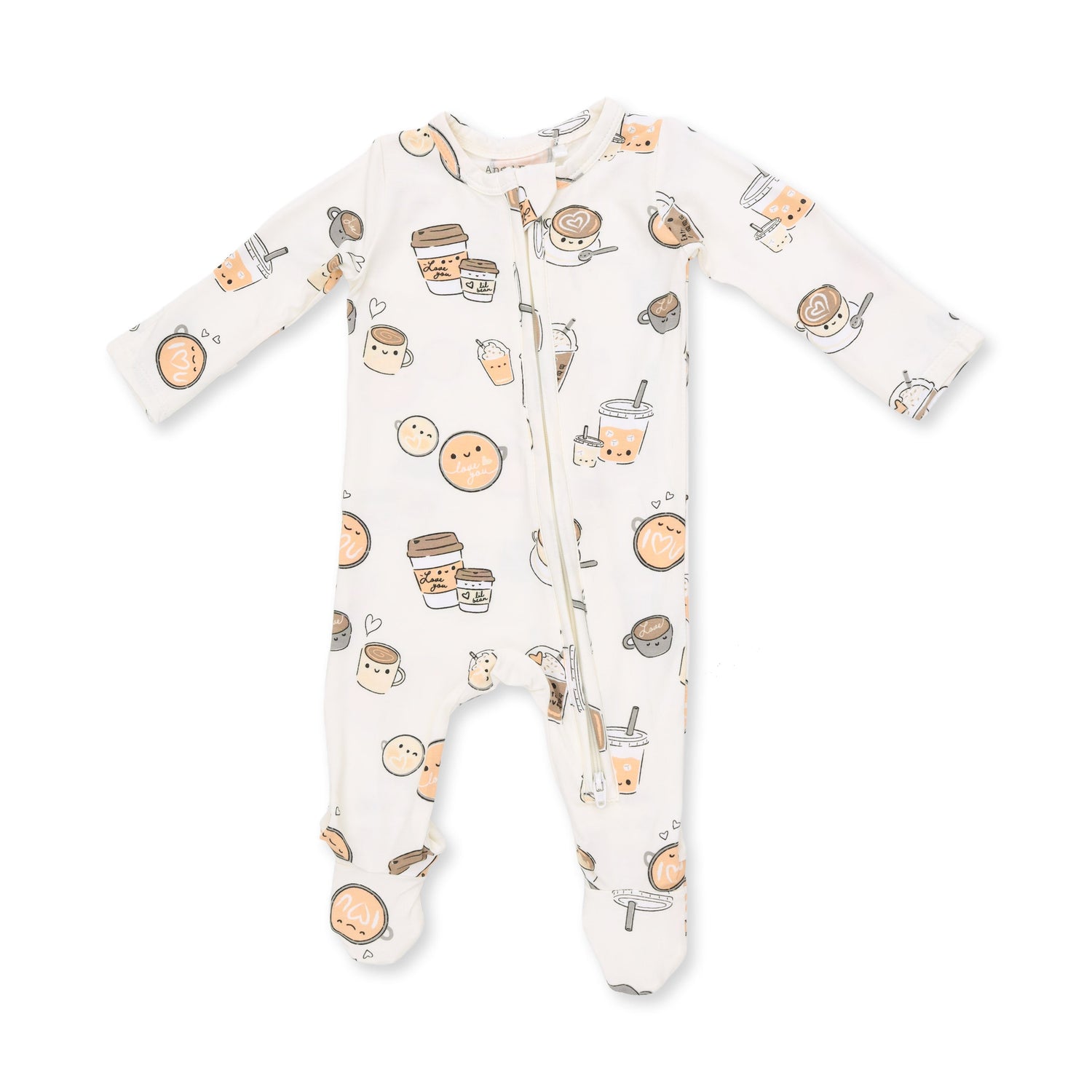 Love You A Latte - 2 Way Zipper Footie by Angel Dear (view 2 of 4)